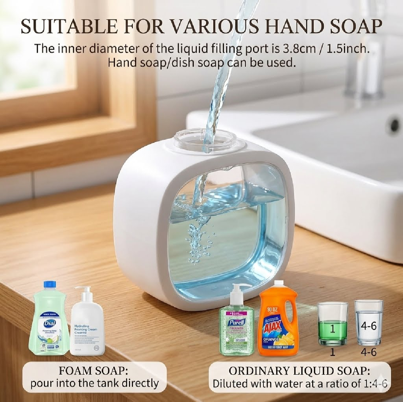 Premium Automatic Foaming Soap Dispenser – 500ml Rechargeable Sensor