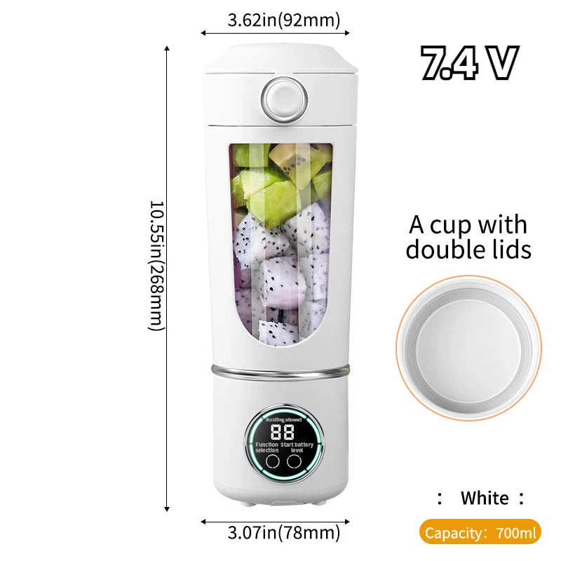 Portable Blender Bottle 700ML – USB Rechargeable Smoothie & Juice Maker