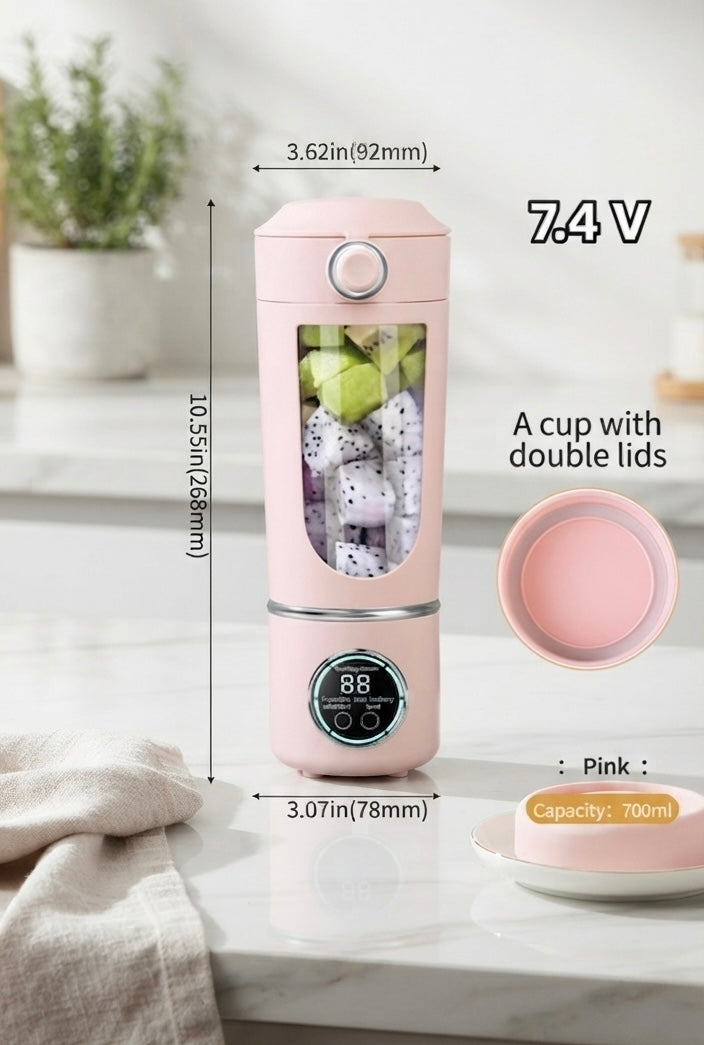 Portable Blender Bottle 700ML – USB Rechargeable Smoothie & Juice Maker