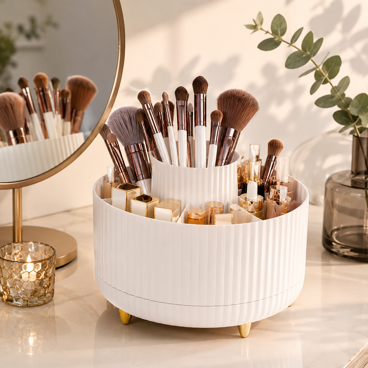 360° Rotating Makeup Organizer Luxury 360° Rotating Makeup Organizer

✨ Organize Your Beauty Essentials in Style

Say goodbye to cluttered countertops and messy makeup collections. The Luxury 360° Rotating Makeup Organizer keeps all your beauty essentials