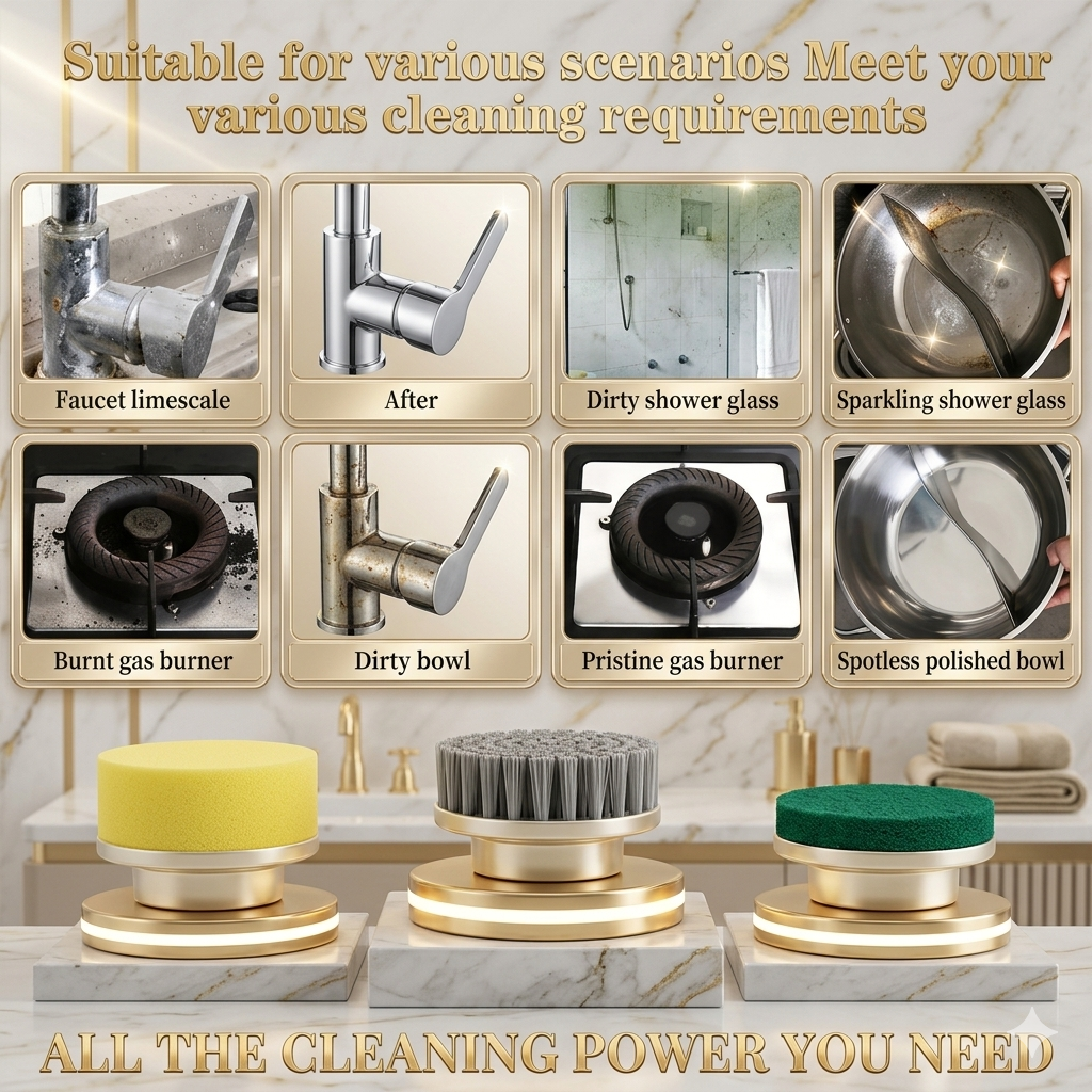 TurboClean™ Electric Spin Scrubber – 5 Brush Heads & 3-Speed Powerful Cordless Cleaner