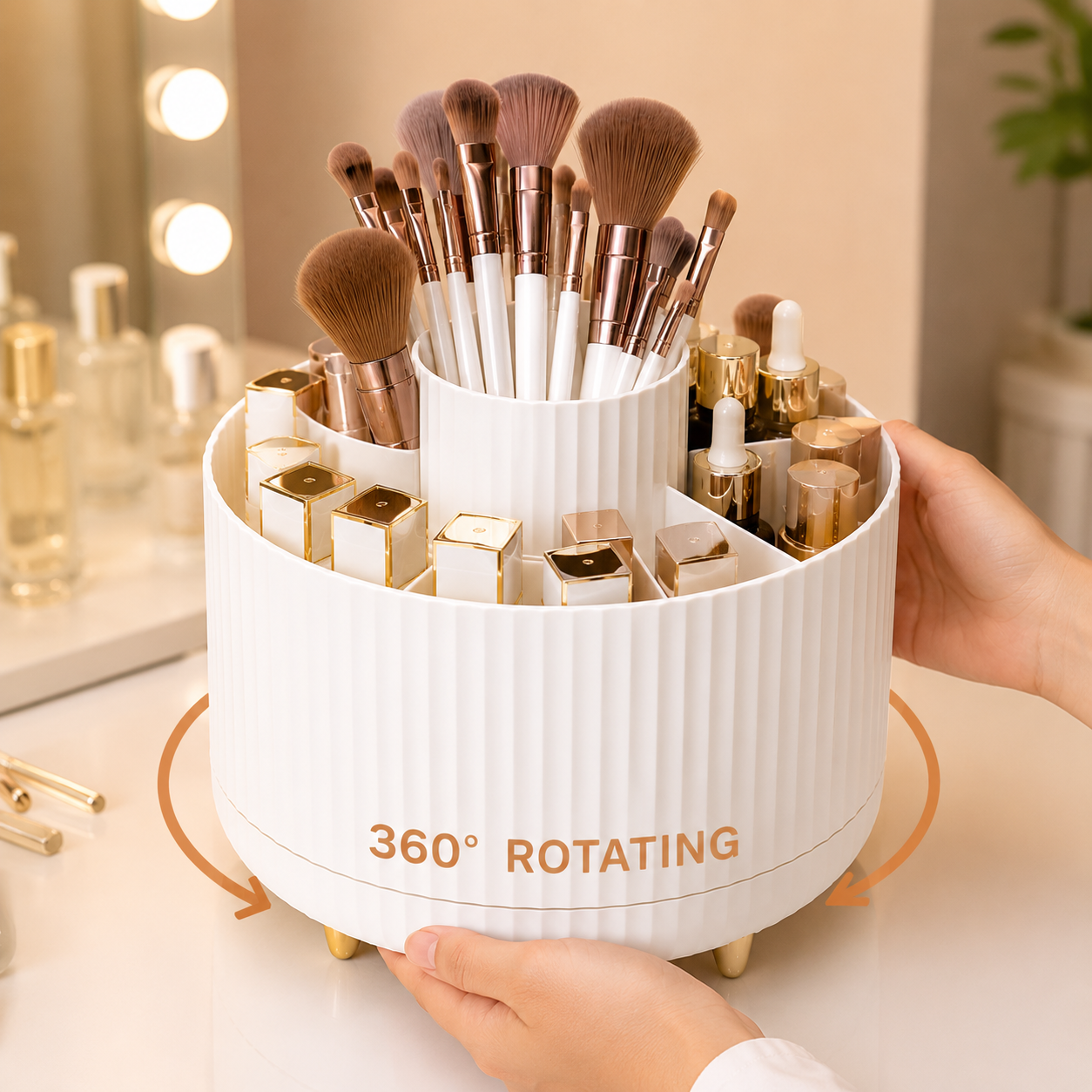 360° Rotating Makeup Organizer Luxury 360° Rotating Makeup Organizer

✨ Organize Your Beauty Essentials in Style

Say goodbye to cluttered countertops and messy makeup collections. The Luxury 360° Rotating Makeup Organizer keeps all your beauty essentials