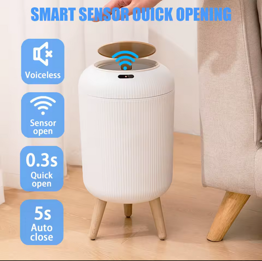 Smart Motion Sensor Trash Can – Touchless Automatic Lid for Bedroom office& kitchen