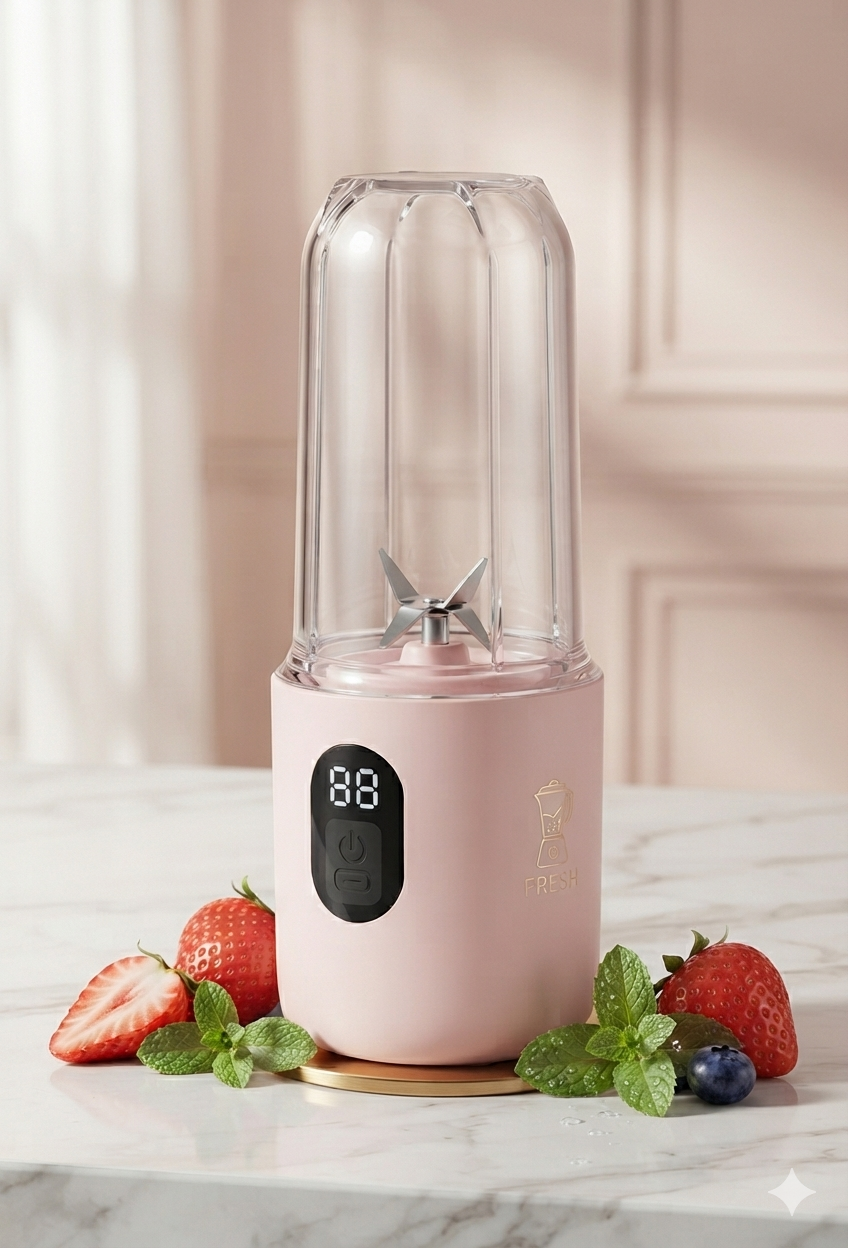 BlendGo™ Portable Juicer Blender – 500ml USB Rechargeable Smoothie Maker