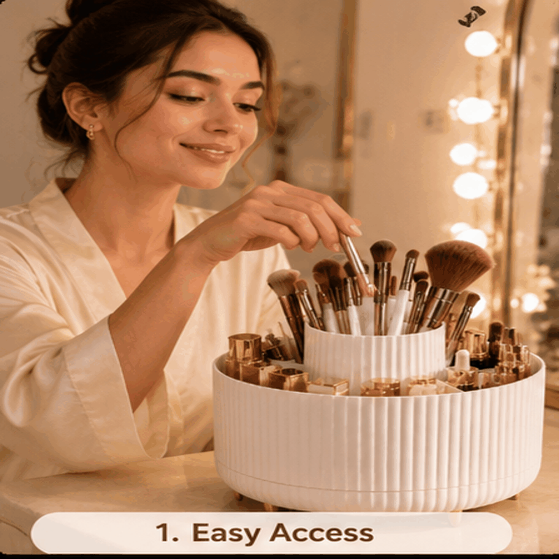 360° Rotating Makeup Organizer Luxury 360° Rotating Makeup Organizer

✨ Organize Your Beauty Essentials in Style

Say goodbye to cluttered countertops and messy makeup collections. The Luxury 360° Rotating Makeup Organizer keeps all your beauty essentials