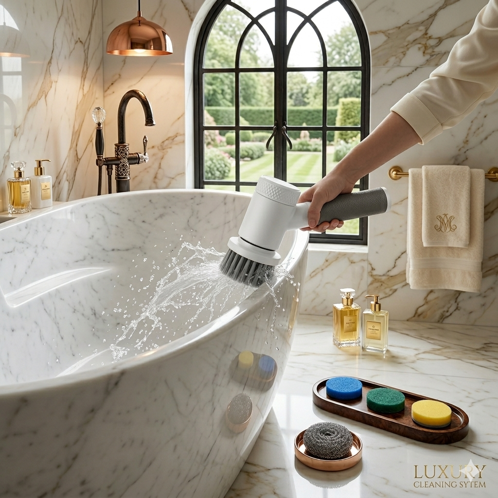 TurboClean™ Electric Spin Scrubber – 5 Brush Heads & 3-Speed Powerful Cordless Cleaner