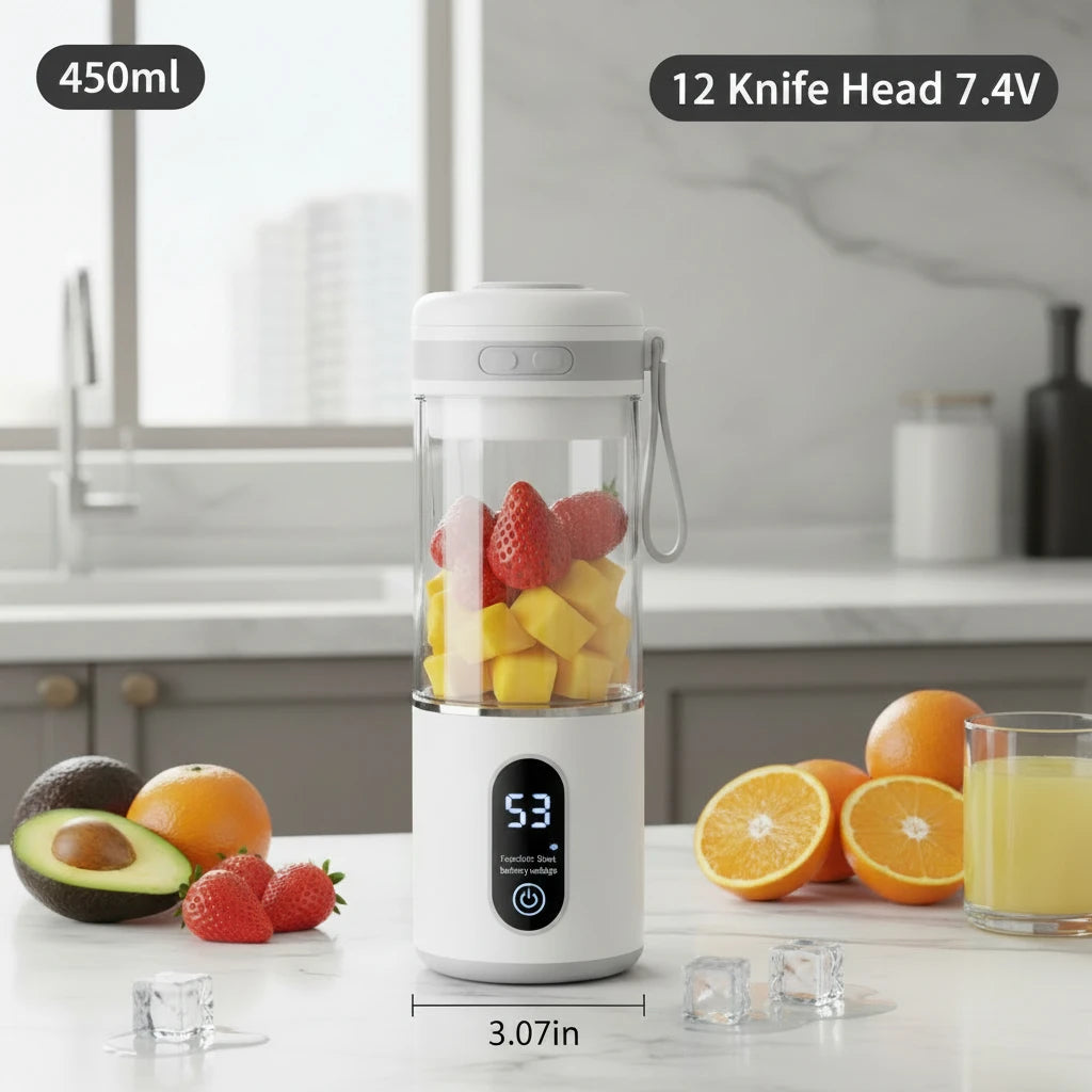 Portable Blender Bottle 700ML – USB Rechargeable Smoothie & Juice Maker