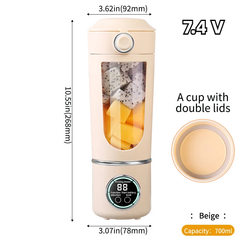 Portable Blender Bottle 700ML – USB Rechargeable Smoothie & Juice Maker