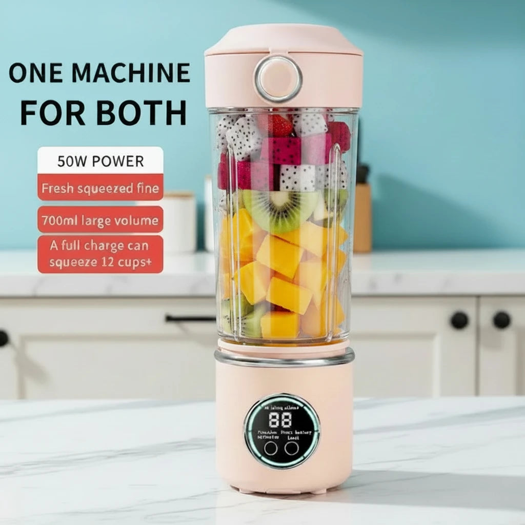 Portable Blender Bottle 700ML – USB Rechargeable Smoothie & Juice Maker