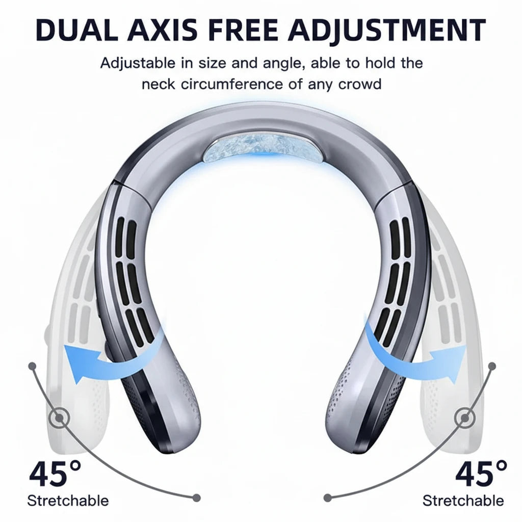 ArcticFlow™ 8000mAh Smart Neck Fan – 100-Speed Bladeless Cooling