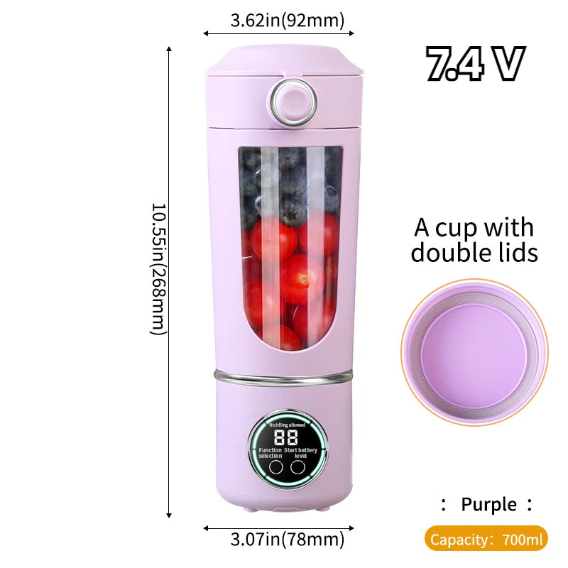 Portable Blender Bottle 700ML – USB Rechargeable Smoothie & Juice Maker