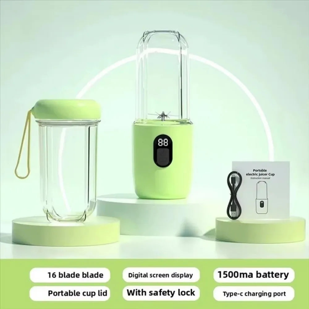 Portable Auto Juicing Cup USB Rechargeable Cordless Electric Fruit Juicer Multifunction 500ml Capacity Fruit Extractor Cup