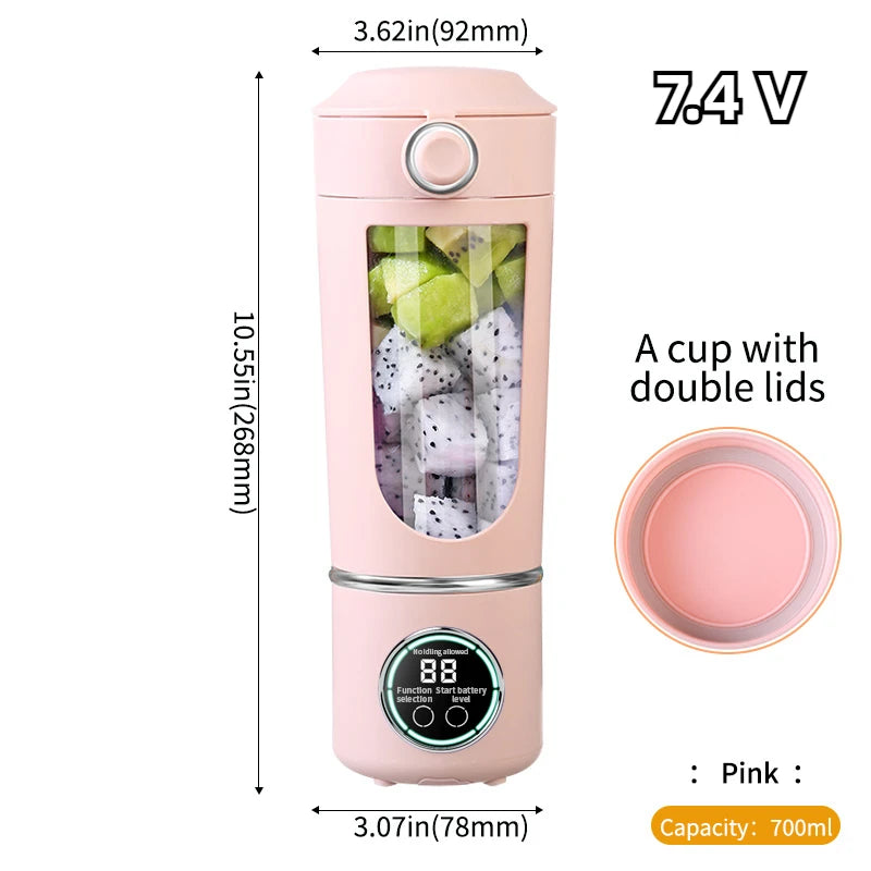 Portable Blender Bottle 700ML – USB Rechargeable Smoothie & Juice Maker